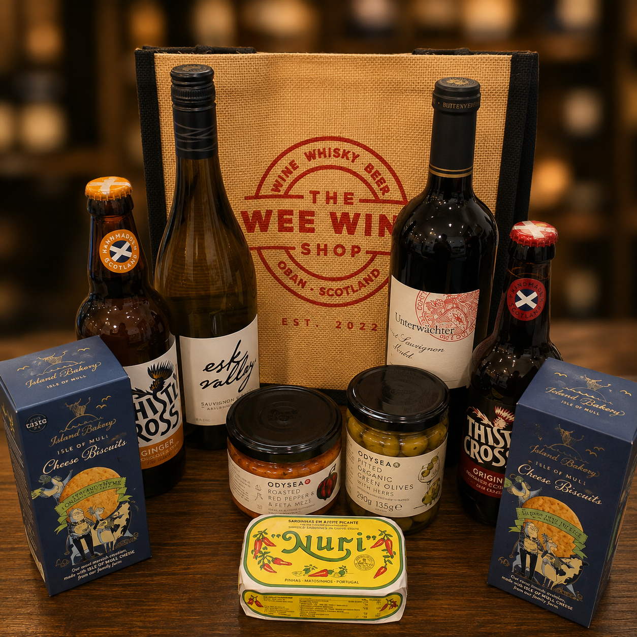 Wee Bit of Everything Hamper (with Jute Bag)